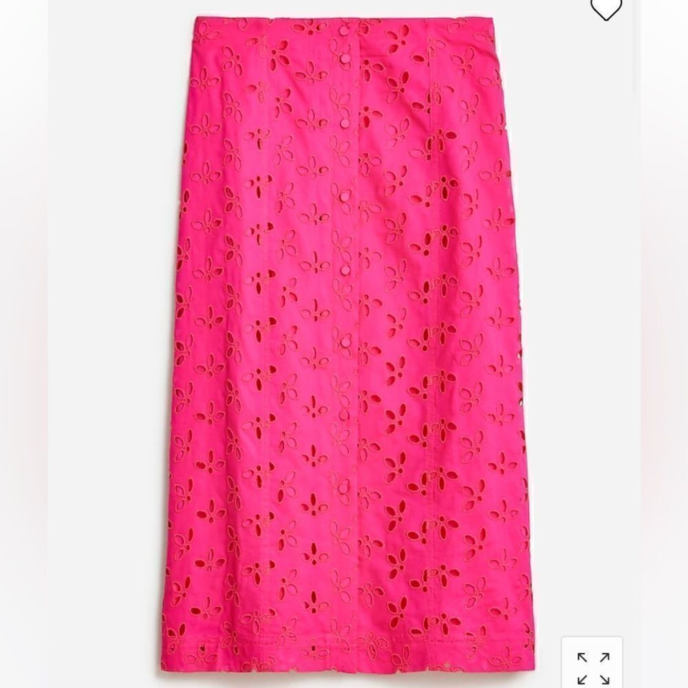 J. Crew Button-front cotton eyelet pencil skirt